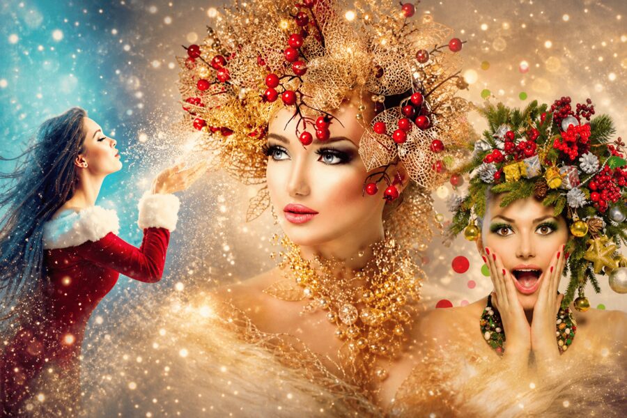 کلکسیون پرتره‌های کریسمسی و میکاپ فشن زمستانی