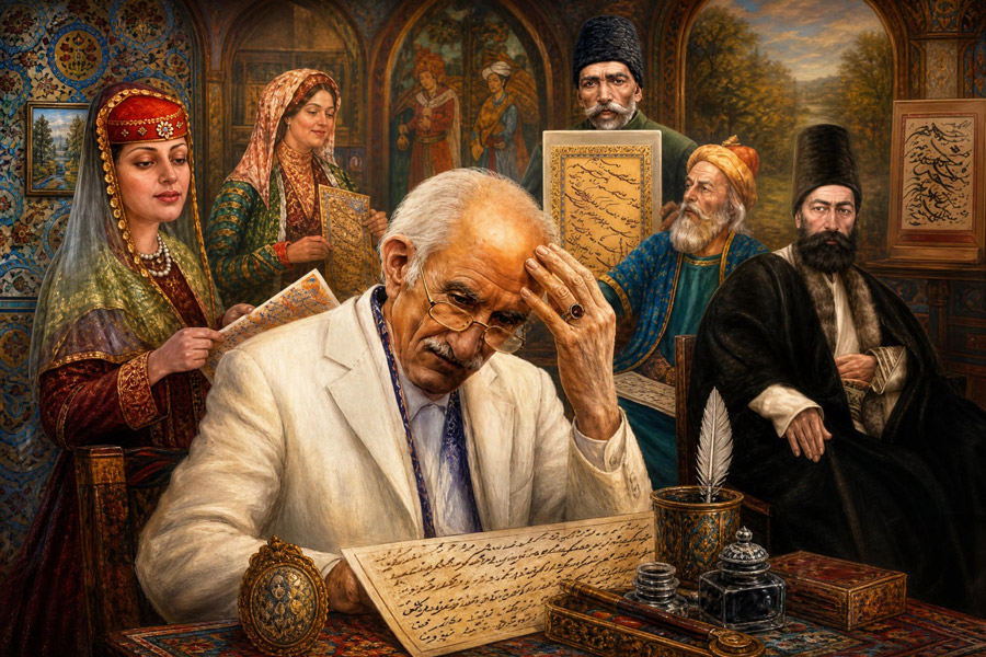 مجموعه نقاشی چهره خوشنویسان برجسته ایرانی آثار استاد نادر لنجانی