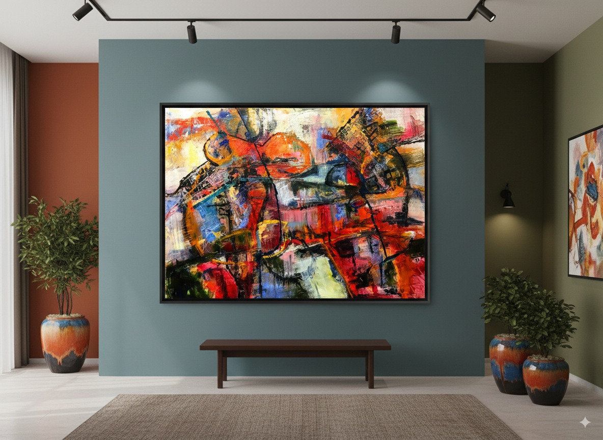 تابلو نقاشی انتزاعی مدرن | مجموعه آثار میکس مدیا و اکسپرسیو