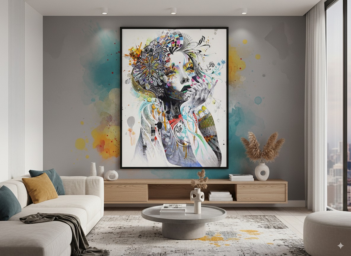 هنر مدرن میکس مدیا | مجموعه پرتره‌های انتزاعی و کلاژ