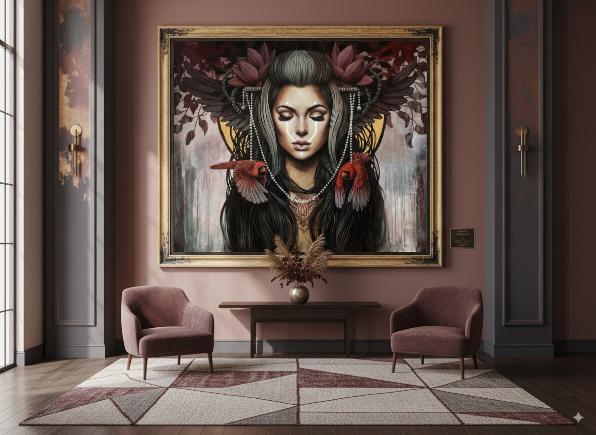 نقاشی‌های مفهومی و نمادین از زن | پرتره‌های سورئال الهه طبیعت