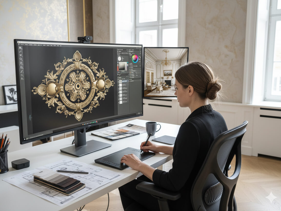 کلکسیون قاب و نقش تزیینی طلایی سبک کلاسیک