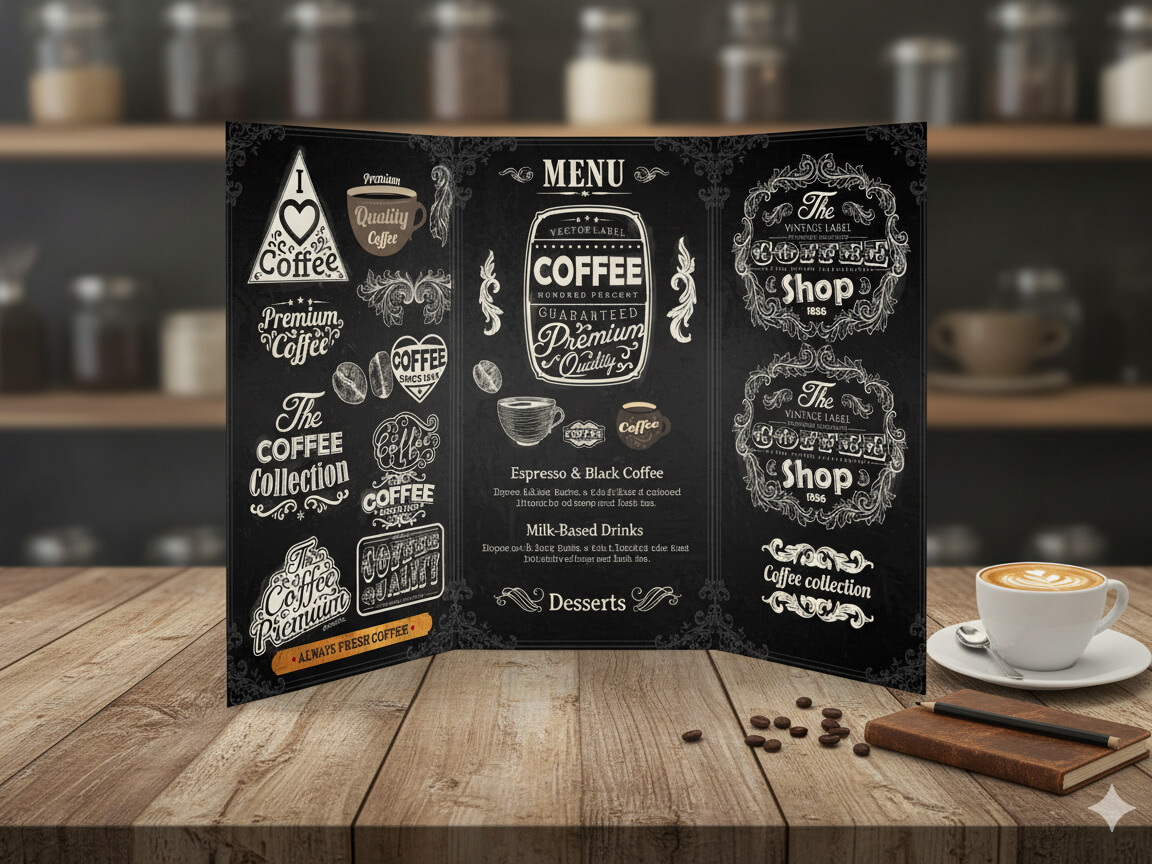 کلکسیون وکتور لیبل و نشان رترو مخصوص کافی‌شاپ و بسته‌بندی