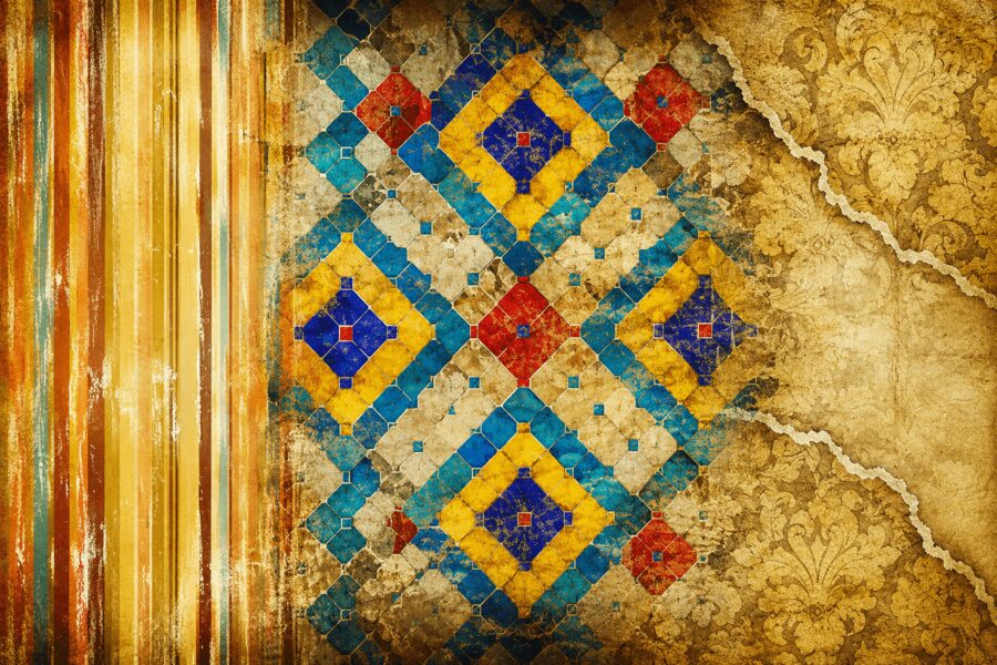 پس زمینه گرانج و پتینه قدیمی طلایی و زیبا