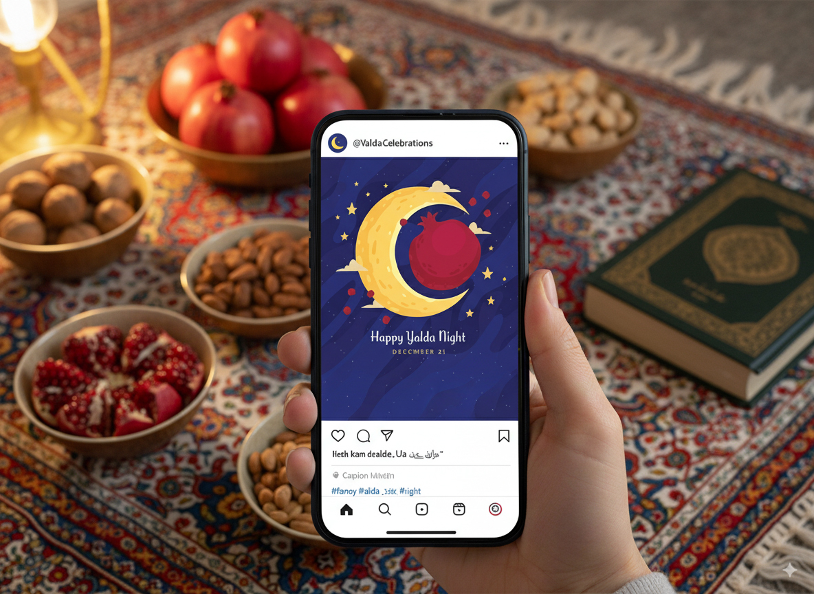 مجموعه طرح‌های تبریک شب یلدا | وکتور و پس‌زمینه با نمادهای انار و هندوانه