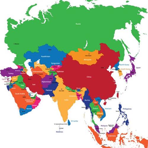 مجموعه کامل نقشه قاره آسیا