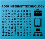 100 آیکون فناوری اینترنت وکتور
