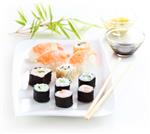تنظیم شات غذای سوشی ژاپنی