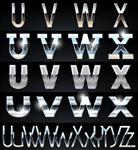 مجموعه حروف الفبای وکتور کروم و آلومینیوم نقره ای عظیم 4 نوع مجموعه شماره 6