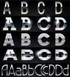 مجموعه حروف الفبای وکتور کروم و آلومینیوم نقره ای عظیم 4 نوع مجموعه شماره 1