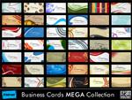 مگا مجموعه 42 کارت ویزیت حرفه ای و طراح انتزاعی یا کارت ویزیت با موضوعات مختلف به صورت افقی چیده شده است