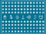 تم های کریسمس دانه های برف و نماد کریسمس سال نو مجموعه وکتور زمستانی شکل