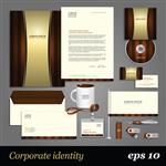 الگوی هویت شرکتی قهوه‌ای روی کاغذ قدیمی زرد وکتور سبک شرکت برای برند و دستورالعمل
