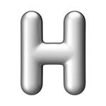 حرف H از الفبای گرد آلومینیومی یک مسیر قطع وجود دارد