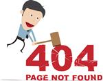 وکتور از تاجر کارتونی استفاده از چکش smash error 404 word