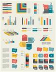 مجموعه ای از عناصر اینفوگرافیک مجموعه ای از نمودارها نمودارها حباب های گفتار فلش ها فیلدهای متنی قالب دایره طراحی تخت به سادگی مینیمال