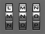 حروف M N O از الفبای قفل ترکیبی