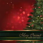 وکتور کارت تبریک کریسمس هیچ شفافیتی استفاده نشده است درخت کریسمس کریسمس با تزئینات طبیعی و پس زمینه بوکه قرمز پس زمینه در لایه جداگانه خود است و به تنهایی قابل استفاده است