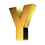 حرف Y از الفبای جامد طلایی یک مسیر قطع وجود دارد