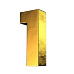 شماره 1 از الفبای جامد طلایی یک مسیر قطع وجود دارد