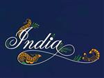 مفهوم روز جمهوری هند مبارک با متن شیک هند با گل های زیبا در رنگ های پرچم ملی در پس زمینه آبی