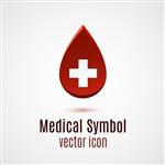 قطره قرمز انتزاعی نماد پزشکی وکتور