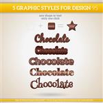 مجموعه ای از سبک های گرافیکی شکلاتی برای طراحی
