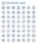 56 آیکون عکاسی دکمه های آبی