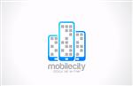 طراحی لوگوی تلفن همراه مفهوم کسب و کار شهر سیار