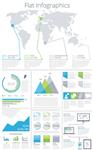 مجموعه بزرگی از وکتور عناصر اینفوگرافیک مسطح