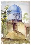 نقاشی آبرنگ دستی از معماری اسلامی