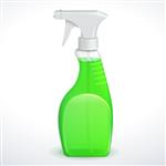 اسپری تپانچه پاک کننده بطری پلاستیکی سفید با مایع سبز