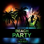 بروشور وکتور مهمانی ساحلی تابستانی سلام- وکتور جدا شده در پس زمینه سیاه