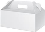 بسته بندی جعبه حمل مقوای کوتاه سفید برای غذا هدیه یا سایر محصولات در پس زمینه سفید جدا شده است آماده برای طراحی شما وکتور بسته بندی محصول