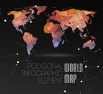 نقشه جهان چند ضلعی و گرافیک اطلاعاتی نقشه جهان و تایپوگرافی