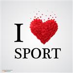من عاشق ورزش هستم نوع فونت با علامت قلب