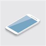 تلفن همراه جدا شده روی سفید وکتور گوشی هوشمند سه بعدی سفید واقعی