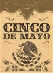 cinco de mayo - پوستر وکتور تعطیلات مکزیکی - قالب کارت - جلوه های گرانج به راحتی قابل حذف است