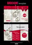 طرح بروشور انتزاعی با پاپیون صورتی کریسمس توپ‌های نقره‌ای چراغ‌های بوکه تار و pl برای متن دو طرف عقب و جلو وکتور
