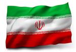 اهتزاز پرچم ایران جدا شده در پس زمینه سفید