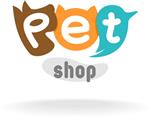قالب لوگو پت شاپ سر سگ قهوه ای گربه قرمز و طوطی آبی سبز تابلوی فروشگاه حیوانات خانگی یا فروشگاه