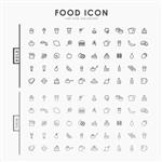 نمادهای طرح برجسته و نازک غذا