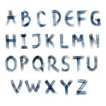 الفبای گرانج اصلی آبرنگ قلم نامه حروف دست ساز تصویر بردار
