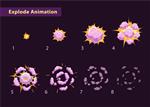 انیمیشن انفجار افکت با دود قاب های انفجار کارتونی