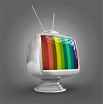 تلویزیون کلاسیک شیک سه بعدی - رنگارنگ بدون سیگنال