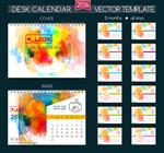 طراحی تقویم رومیزی 2016 قالب های وکتور تمام ماه ها به عنوان مثال طراحی تقویم هدیه برای کافه ها مغازه ها ال