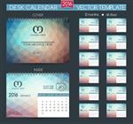 طراحی تقویم رومیزی 2016 قالب های وکتور تمام ماه ها به عنوان مثال طراحی تقویم هدیه برای کافه ها مغازه ها ال
