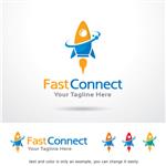 وکتور طراحی قالب لوگو fast connect