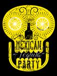 تایپوگرافی رترو گرانج پوستر مهمانی مکزیکی با جمجمه وکتور