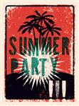 طراحی پوستر رترو گرانج جشن تابستانی چاپی وکتور قسمت 10